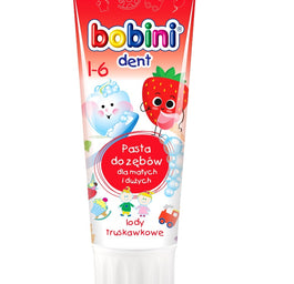 Bobini Bobini Dent pasta do zębów dla dzieci powyżej 1-go roku życia Lody truskawkowe 75ml