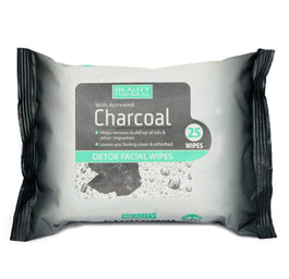 Beauty Formulas Charcoal Detox Facial Wipes chusteczki oczyszczające z aktywnym węglem 25szt.