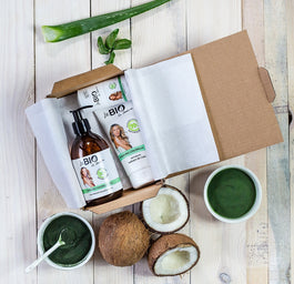 BeBio Ewa Chodakowska Spirulina i Chlorella - Algi zestaw żel pod prysznic 400ml + balsam do ciała 200ml + dezodorant w kulce 50ml