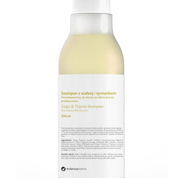 Botanicapharma Sage & Thyme Shampoo szampon przeciwłupieżowy do włosów ze skłonnością do przetłuszczania się Szałwia i Tymianek 250ml