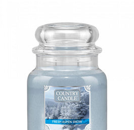 Country Candle Średnia świeca zapachowa z dwoma knotami Fresh Aspen Snow 453g