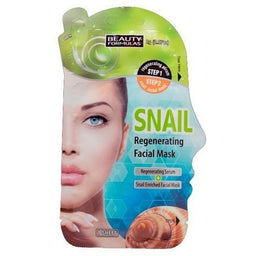 Beauty Formulas Snail Regenerating Facial Mask regenerująca maska do twarzy ze śluzem ślimaka 1szt. + Regenerating Serum 2g