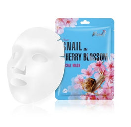 Moods Snail Cherry Blossom Facial Mask maska w płachcie ze śluzem ślimaka i ekstraktem z kwiatów 38g