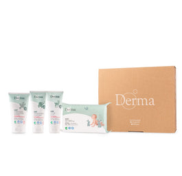 Derma Eco Baby zestaw maść łagodząca 100ml + krem pielęgnacyjny 100ml + szampon/mydło do kąpieli 150ml + chusteczki nawilżane 64szt