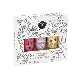 Nailmatic Kids Magic Forest A zestaw lakierów do paznokci Sissi 8ml + Elliot 8ml + Lulu 8ml