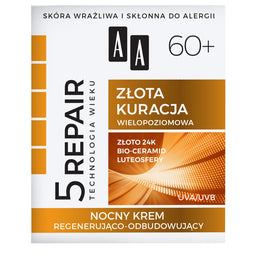 AA Technologia Wieku 5Repair 60+ Złota Kuracja nocny krem regenerująco-odbudowujący 50ml