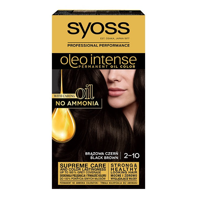 Syoss Oleo Intense farba do włosów trwale koloryzująca z olejkami 2-10 Brązowa Czerń