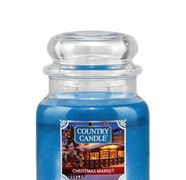 Country Candle Średnia świeca zapachowa z dwoma knotami Christmas Market 453g