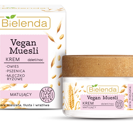 Bielenda Vegan Muesli Matte Cream krem matujący do cery tłustej. mieszanej i wrażliwej na dzień i na noc 50ml