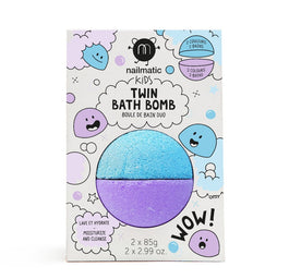 Nailmatic Kids Twin Bath Bomb podwójna kula do kąpieli dla dzieci Blue/Violet 170g