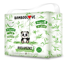 BambooLove Pieluszki jednorazowe z włóknem bambusowym rozm. M (6-11 kg) 24szt