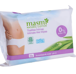 Masmi Natural Cotton wilgotne chusteczki do higieny intymnej 20szt