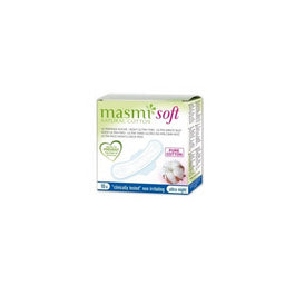 Masmi Soft Night Ultra-Thin Pads ultracienkie podpaski na noc ze skrzydełkami z bawełny organicznej 10 sztuk