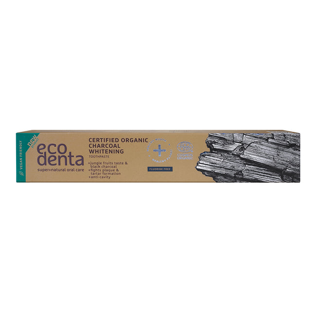 Ecodenta Certified Organic Charcoal Whitening Toothpaste wybielająca czarna pasta do zębów z owocami dżungli 75ml
