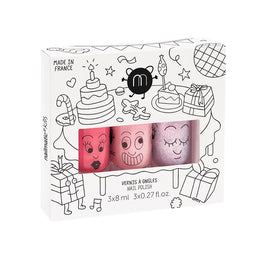 Nailmatic Kids Party B zestaw lakierów do paznokci Cookie 8ml + Bella 8ml + Elliot 8ml