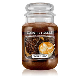 Country Candle Duża świeca zapachowa z dwoma knotami Coffee Shop 652g