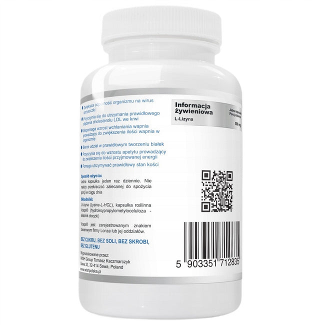 WISH Pharmaceutical Lysine Forte 500mg suplement diety 120 kapsułek