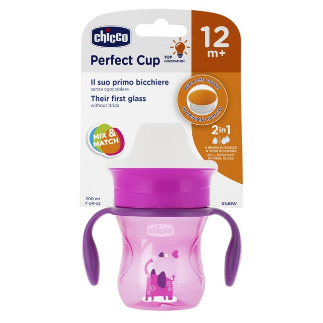 Chicco Perfect Cup 360° kubek do nauki samodzielnego picia 12m+ Girl 200ml