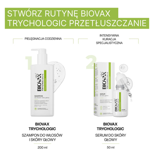 BIOVAX Trychologic Przetłuszczanie szampon do włosów i skóry głowy 200ml