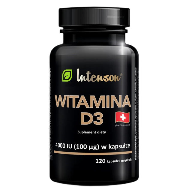 Intenson Witamina D3 4000 IU suplement diety 120 kapsułek