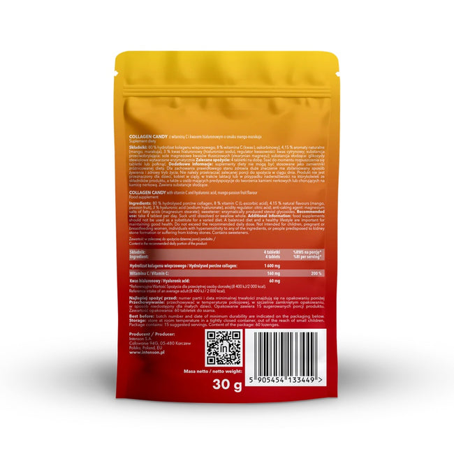 Intenson Collagen Candy suplement diety Mango-Marakuja 60 pastylek do ssania