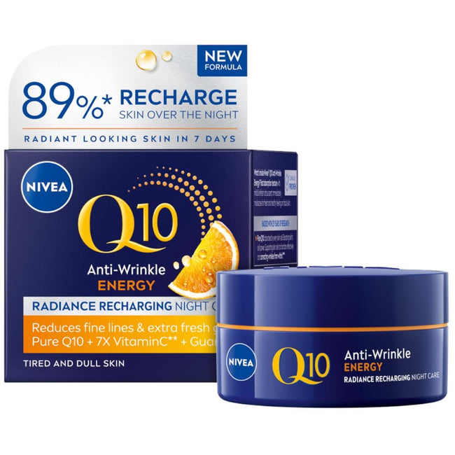 Nivea Q10 Energy zestaw rozświetlający krem na dzień 50ml + regenerujący krem na noc 50ml