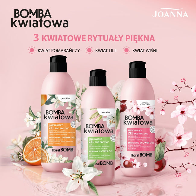 Joanna Bomba Kwiatowa energizujący żel pod prysznic kwiat wiśni 500ml
