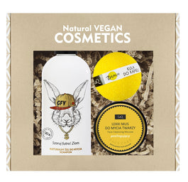 LaQ Ogarnij Się Królik 2w1 szampon i żel do mycia 300ml + mus do mycia twarzy peelingujący 70g + kula do kąpieli Banan 120g