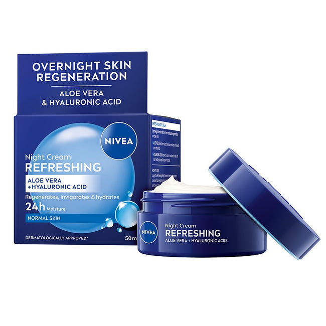 Nivea Night Cream Refreshing odświeżający krem do twarzy na noc 50ml