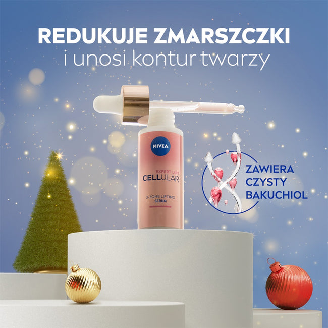 Nivea Cellular Expert Lift zestaw serum do twarzy 30ml + krem anti-age na dzień SPF30 50ml + chłodząco-modelująca maska w płachcie 1szt