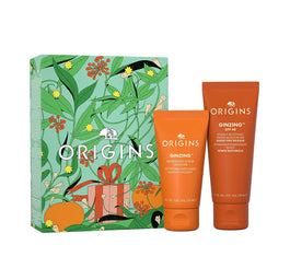 Origins Ginzing Protect And Glow zestaw wygładzający peeling do twarzy 30ml + energetyzujący krem nawilżający z filtrem SPF40 50ml