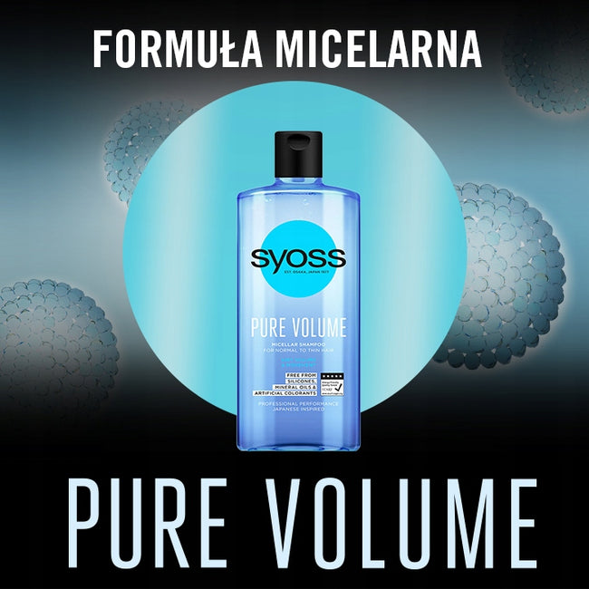Syoss Pure Volume szampon micelarny do włosów normalnych i cienkich 440ml