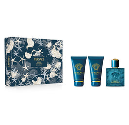Versace Eros Pour Homme zestaw woda toaletowa spray 50ml + żel pod prysznic 50ml + balsam po goleniu 50ml