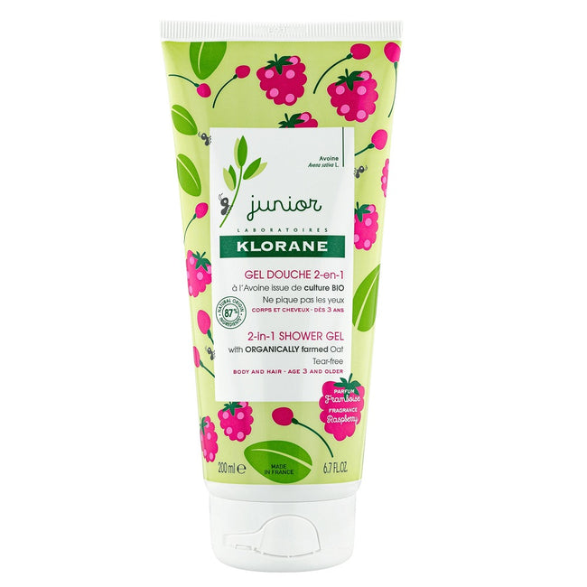 Klorane Junior 2-in-1 Shower Gel żel pod prysznic do ciała i włosów Malina 200ml
