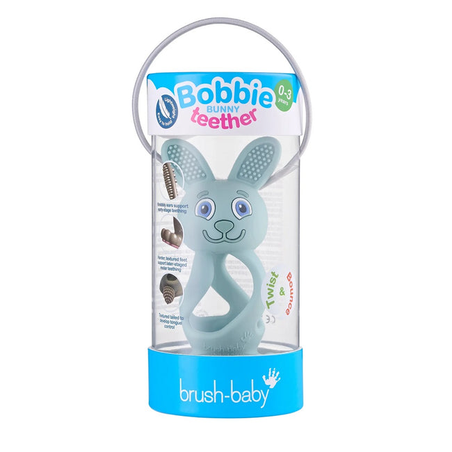 Brush-Baby Bobbie Bunny Teether zabawka-gryzak dla niemowląt Eucalyptus Green