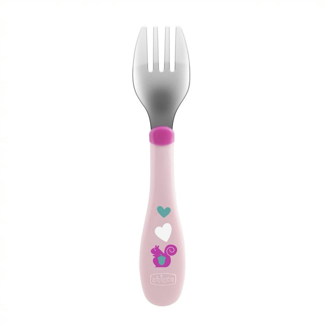 Chicco Metal Cutlery sztućce metalowe 18m+ Różowe