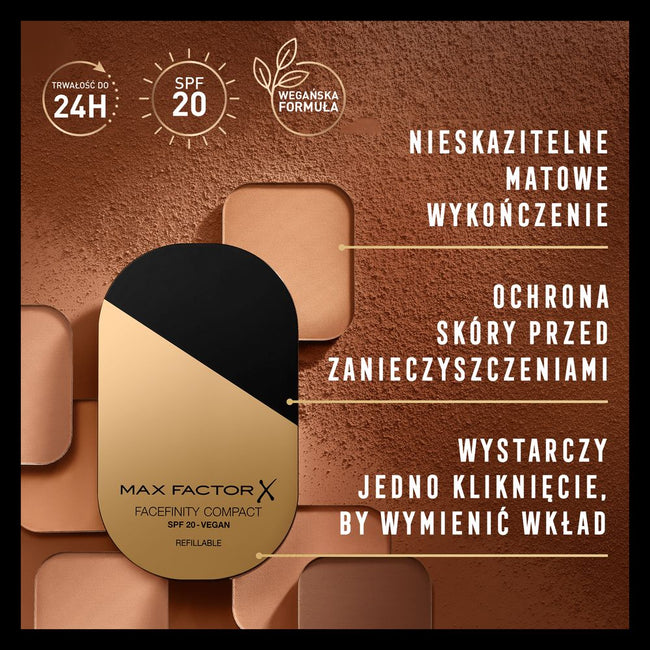 Max Factor Facefinity Compact matujący podkład w kompakcie SPF20 006 Golden 10g