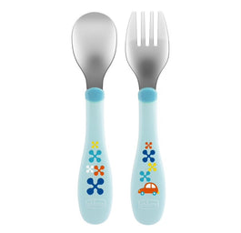 Chicco Metal Cutlery sztućce metalowe 18m+ Niebieskie
