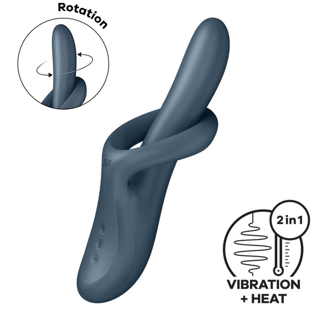Satisfyer Heat Flex 4 wibrator rotacyjny z funkcją podgrzewania Grey