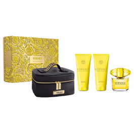 Versace Yellow Diamond zestaw woda toaletowa spray 90ml + balsam do ciała 100ml + żel pod prysznic 100ml + kosmetyczka