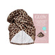 Glov Dwustronny turban do włosów z mikrofibry i wegańskiej satyny szybkie suszenie anti-frizz Cheetah