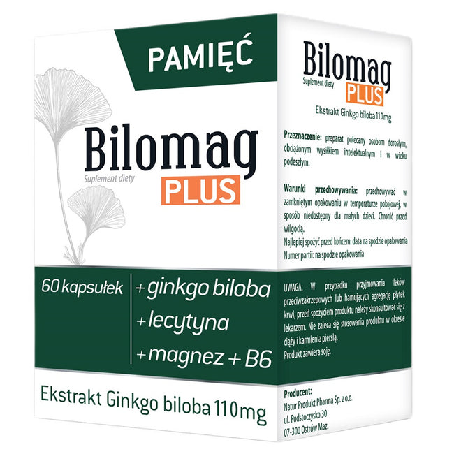 Bilomag Plus suplement diety 60 kapsułek
