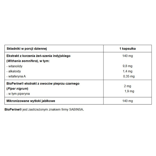 Pharmovit Ashwagandha + BioPerine suplement diety 90 kapsułek