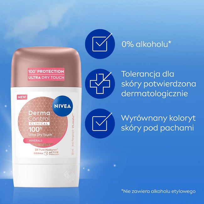 Nivea Derma Control Clinical Ultra Dry Touch antyperspirant w sztyfcie 50ml