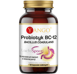 Yango Probiotyk BC-12 Bacillus Coagulans suplement diety 30 kapsułek
