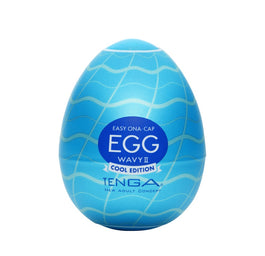 TENGA Easy Ona-Cap Egg Wavy II Cool Edition chłodzący jednorazowy masturbator w kształcie jajka