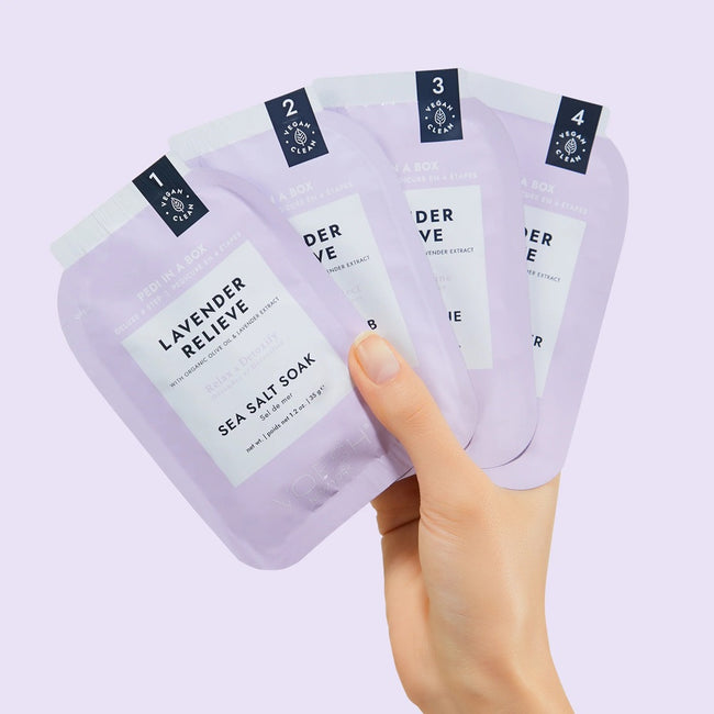VOESH Pedi Moments zestaw do 4-etapowego pedicure Lavender Relieve
