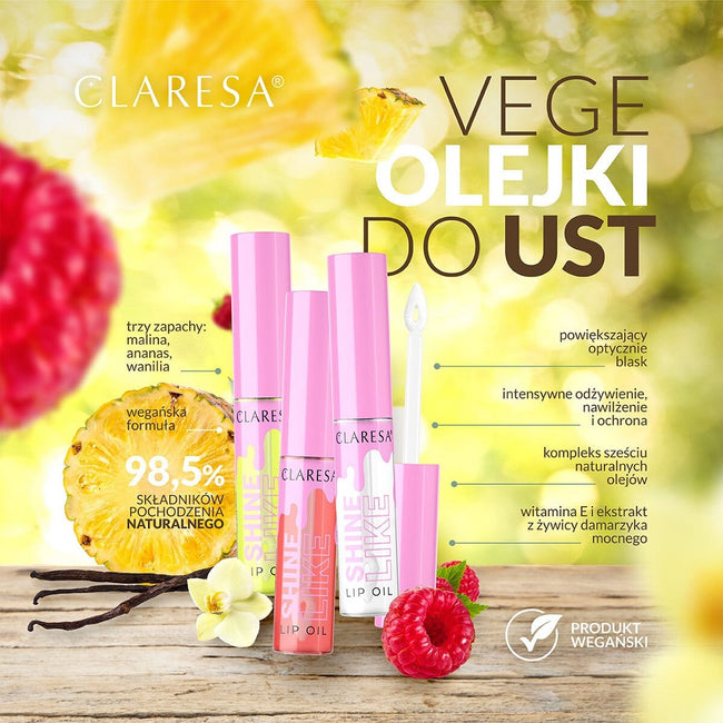 Claresa Shine Like olejek do ust 01 Pineapple 8.2ml