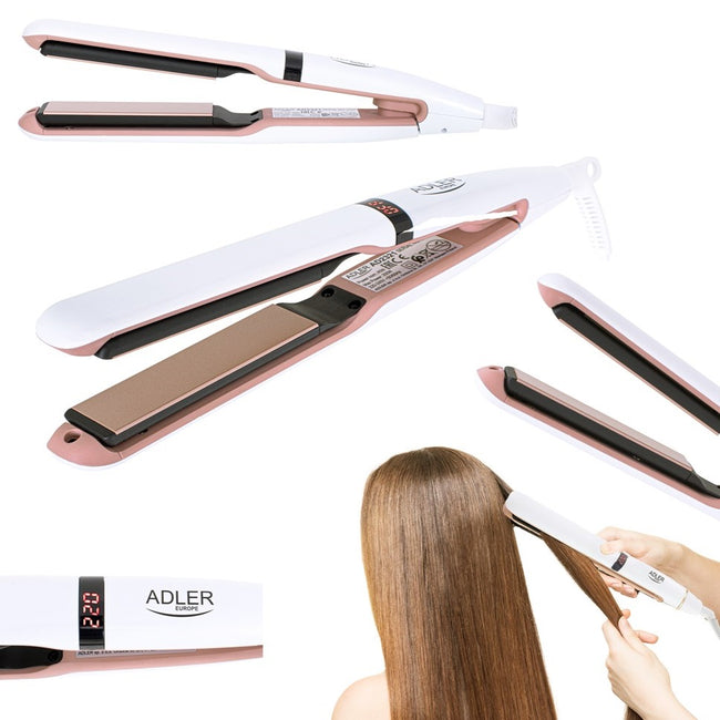 Adler Prostownica ceramiczna z kontrolą temperatury AD 2321 Perłowa biel