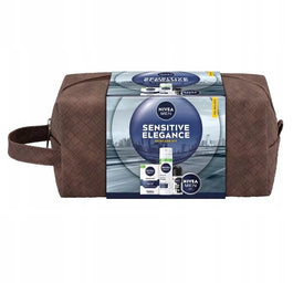 Nivea Men Sensitive Elegance zestaw łagodząca pianka do golenia 200ml + łagodzący balsam po goleniu 100ml + krem uniwersalny 100ml + antyperspirant roll-on 50ml + kosmetyczka